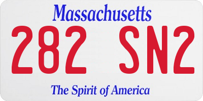 MA license plate 282SN2