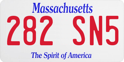 MA license plate 282SN5