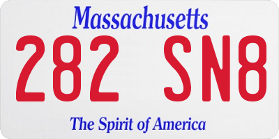 MA license plate 282SN8