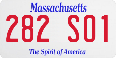 MA license plate 282SO1