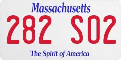 MA license plate 282SO2