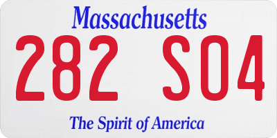 MA license plate 282SO4
