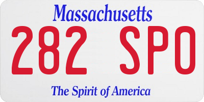 MA license plate 282SP0