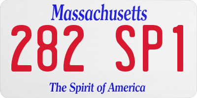 MA license plate 282SP1