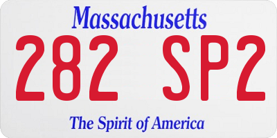 MA license plate 282SP2