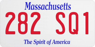 MA license plate 282SQ1