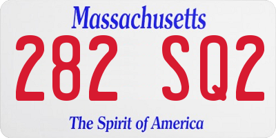 MA license plate 282SQ2