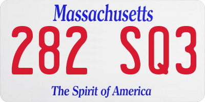 MA license plate 282SQ3