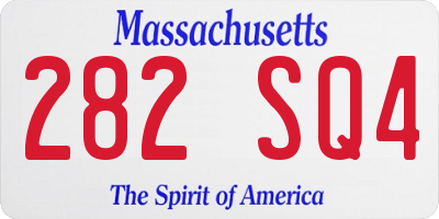 MA license plate 282SQ4