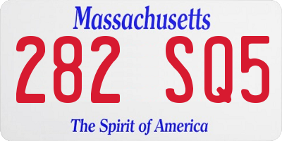MA license plate 282SQ5