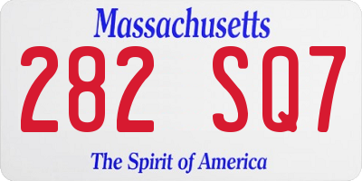 MA license plate 282SQ7