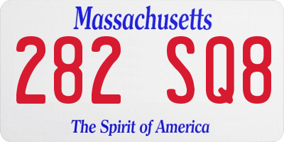 MA license plate 282SQ8