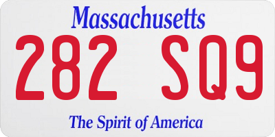 MA license plate 282SQ9