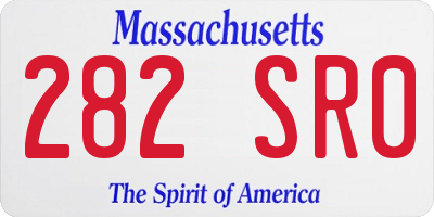 MA license plate 282SR0
