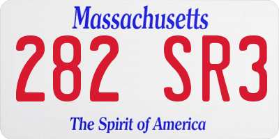 MA license plate 282SR3