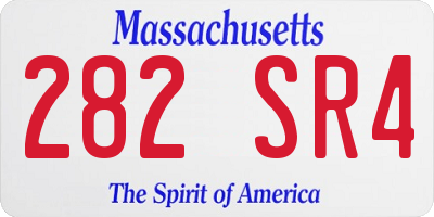 MA license plate 282SR4