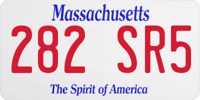 MA license plate 282SR5
