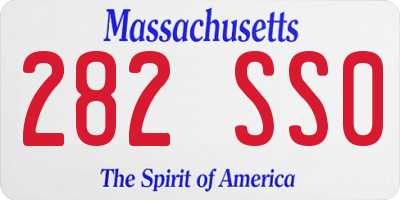 MA license plate 282SS0
