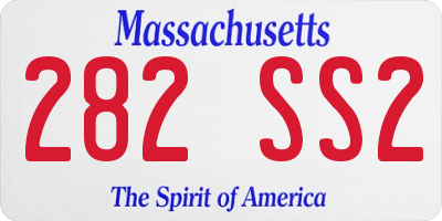 MA license plate 282SS2