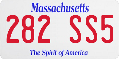 MA license plate 282SS5