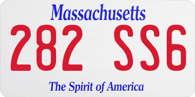 MA license plate 282SS6