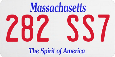 MA license plate 282SS7