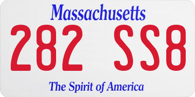 MA license plate 282SS8