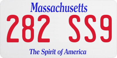 MA license plate 282SS9