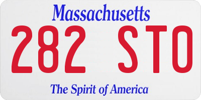 MA license plate 282ST0