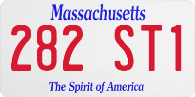 MA license plate 282ST1