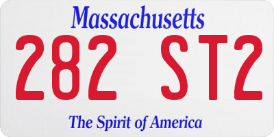 MA license plate 282ST2