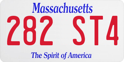 MA license plate 282ST4