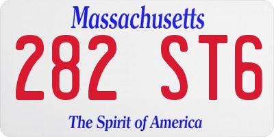 MA license plate 282ST6