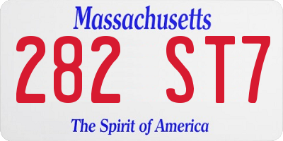MA license plate 282ST7