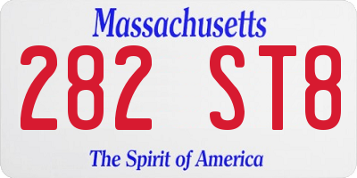 MA license plate 282ST8