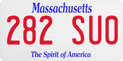 MA license plate 282SU0