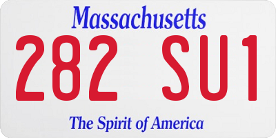 MA license plate 282SU1