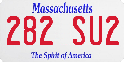 MA license plate 282SU2