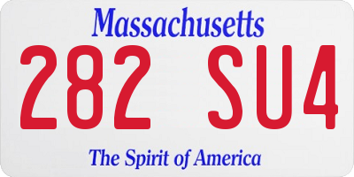 MA license plate 282SU4