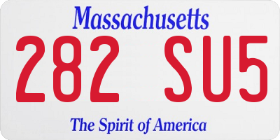 MA license plate 282SU5