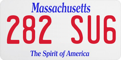 MA license plate 282SU6