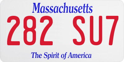 MA license plate 282SU7
