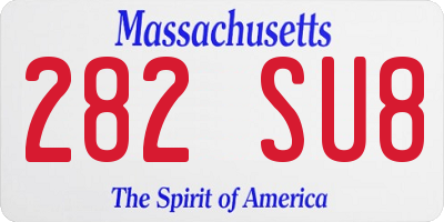 MA license plate 282SU8