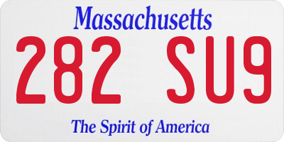 MA license plate 282SU9