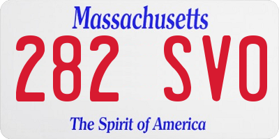 MA license plate 282SV0