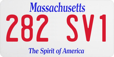 MA license plate 282SV1