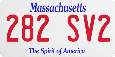 MA license plate 282SV2
