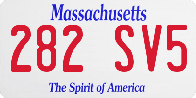 MA license plate 282SV5