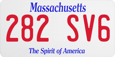 MA license plate 282SV6