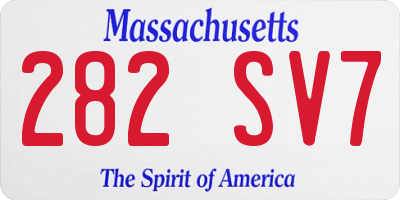 MA license plate 282SV7